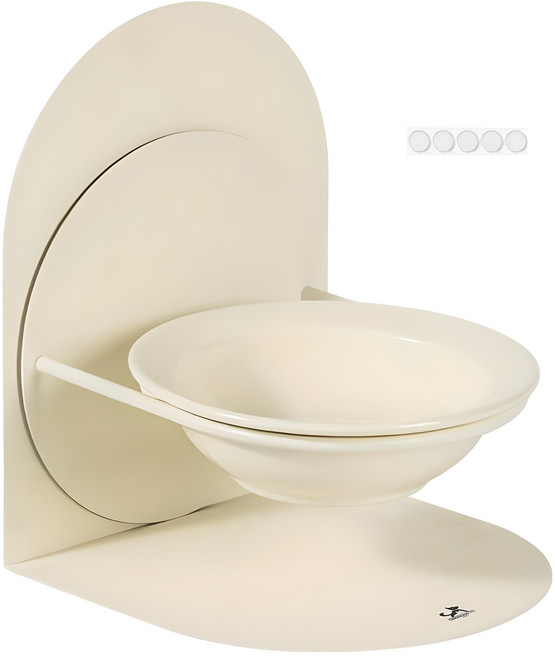 딩동펫 반려동물 마그네틱 높이조절 세라믹 식기, 아이보리, 1개