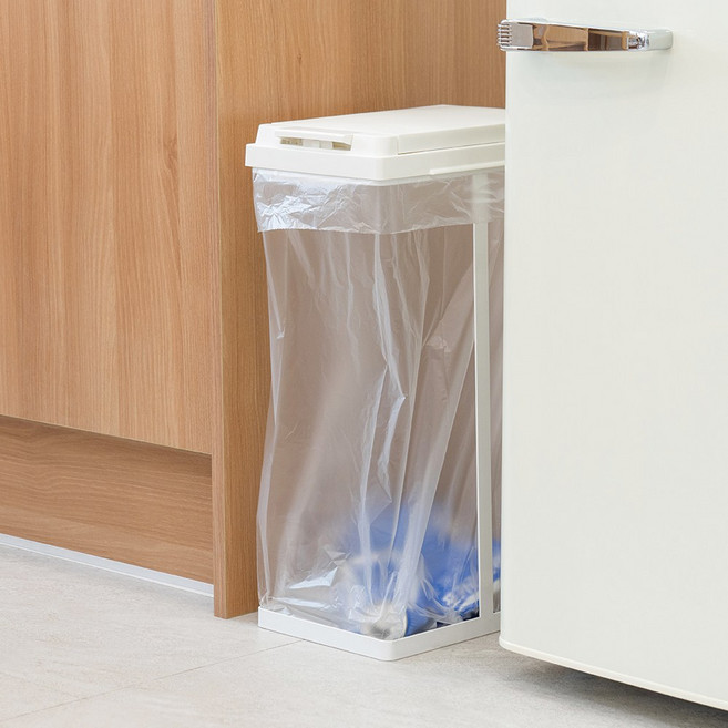 프랑코 밀폐형 분리수거함 쓰레기봉투 홀더 (봉투50매증정), 화이트