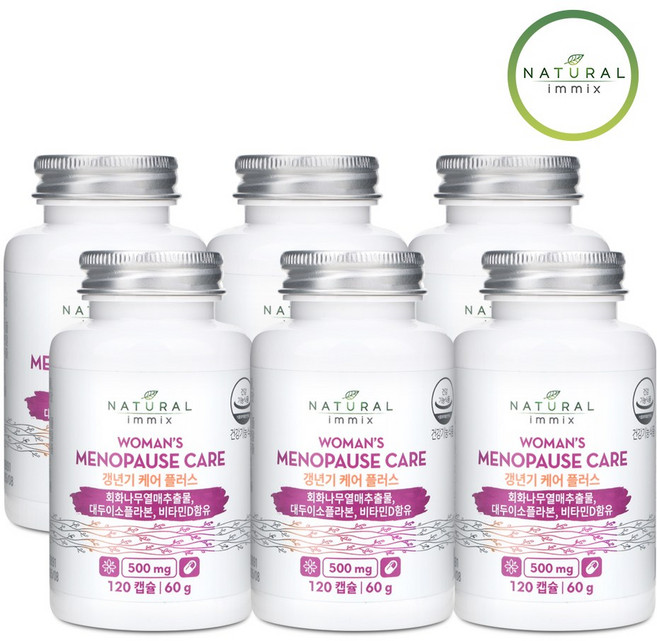 [내추럴이믹스] 갱년기 케어 플러스 500mg (2개월분) 대두 이소플라본 식물성 에스트로겐 갱년기 영양제, 120정, 6개