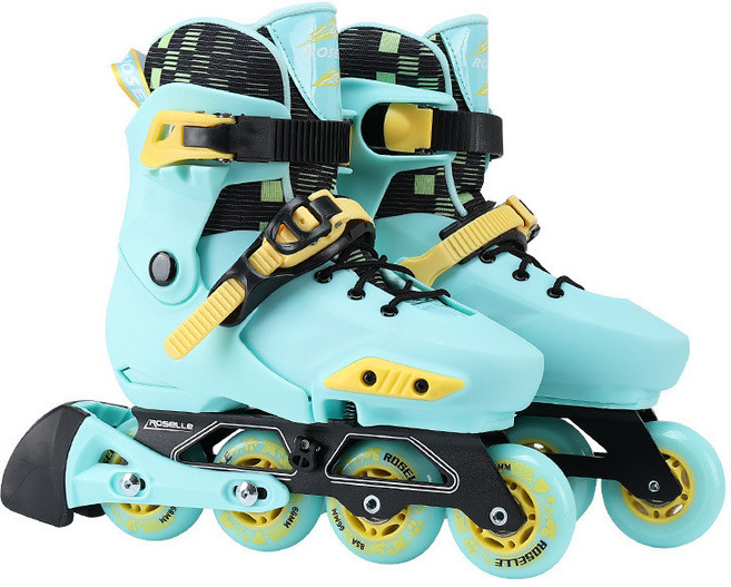 여성 성인용 인라인스케이트 초보자용 입문용 파스텔 컬러 롤러, 1개, 블루