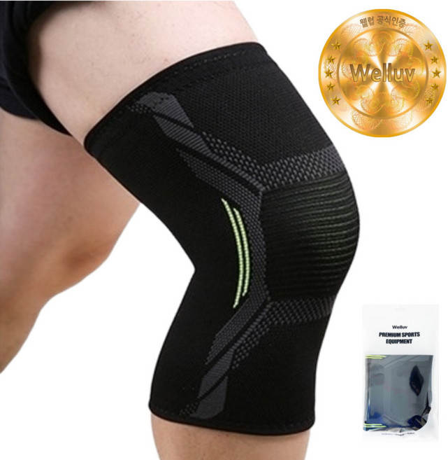 웰럽 프리미엄 3D 고탄력 무릎보호대 헬스 등산 축구 WL-1005, 1세트