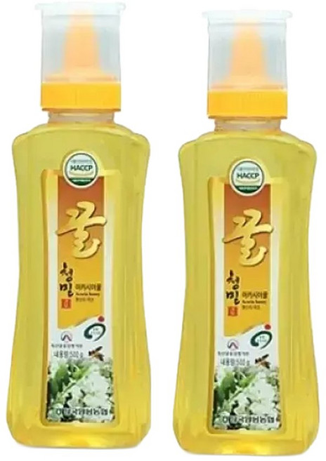 롯데백화점송강당 한국양봉농협 청밀아카시아꿀500g 2 병, 2개, 500g