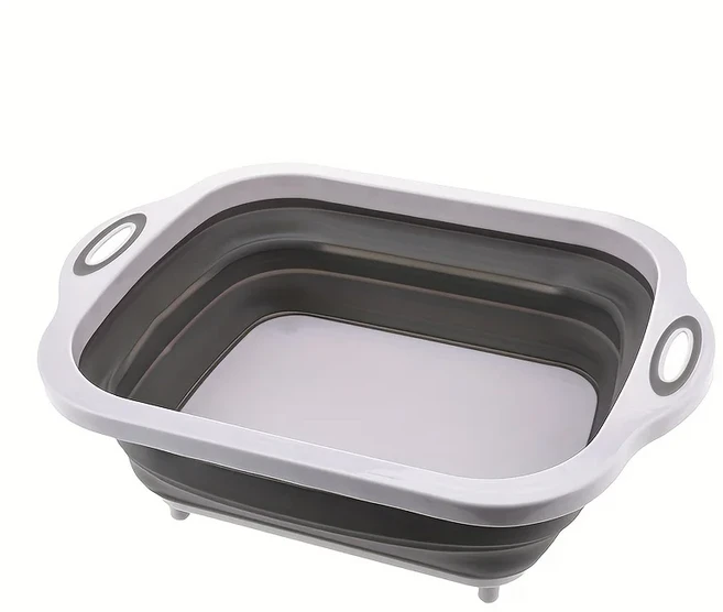 싱크대와 보관 기능이 내장된 휴대용 공간 절약형 세면대 야외 캠핑 여행 및 가정용으로, 02 grey, g y