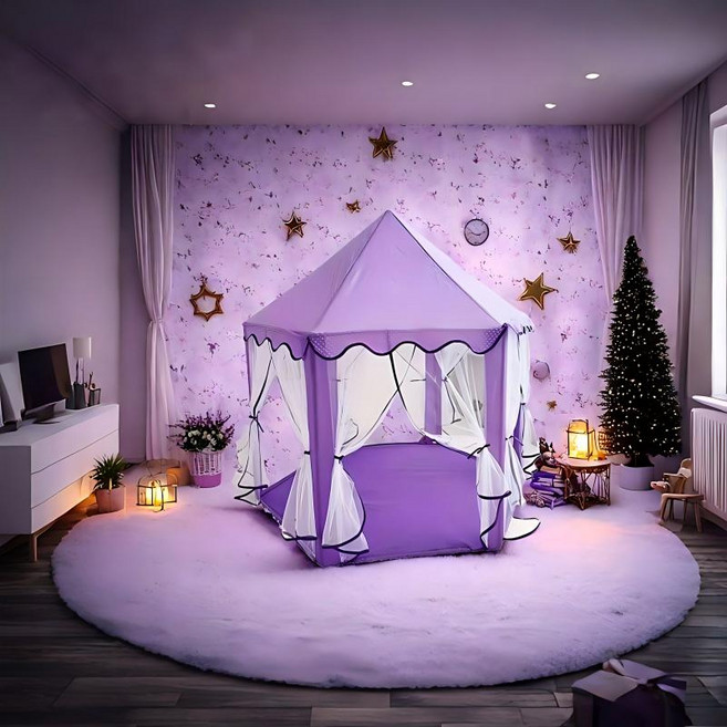 놀이집 북유럽 세탁 가능 튼튼한 홈 인테리어 세탁 가능, 140X120X135cm, 1개