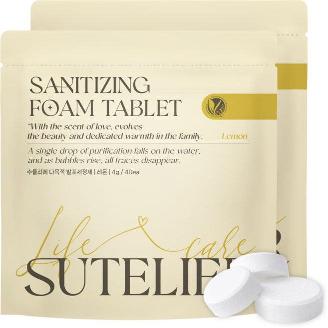 수뜰리에 비건 인증 다목적 발포세정제 텀블러클리너, 80개, 4g