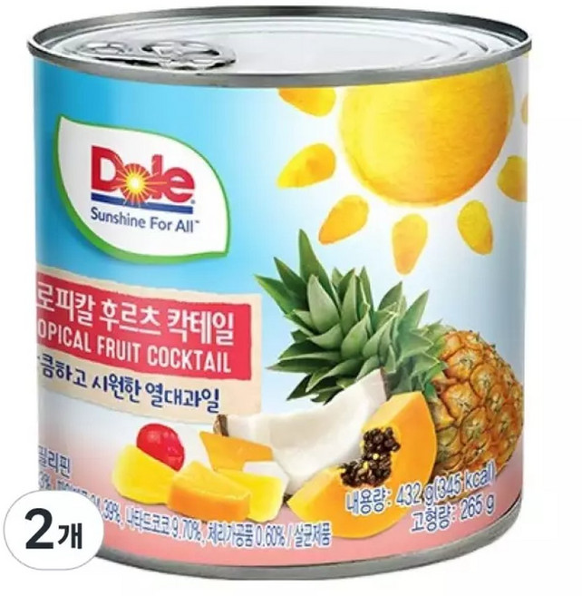 (1+3) 돌 후르츠 칵테일 원터치 432g 2개 4Set, 4세트