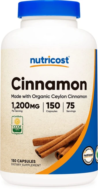 뉴트리코스트 시나몬 실론시나몬 Ceylon Cinnamon 1200mg 150캡슐, 1개, 150정 - 쿠팡
