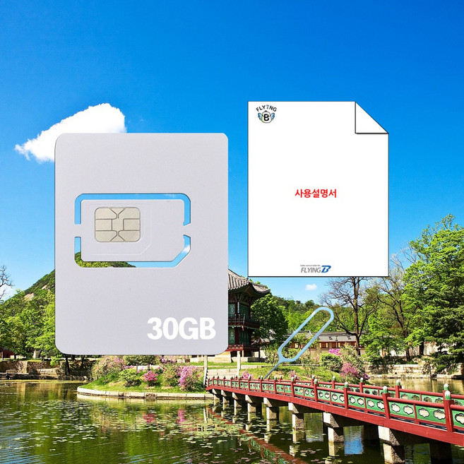 한국여행유심 데이터전용 최대5G속도, 총 30GB, 1개, 30일