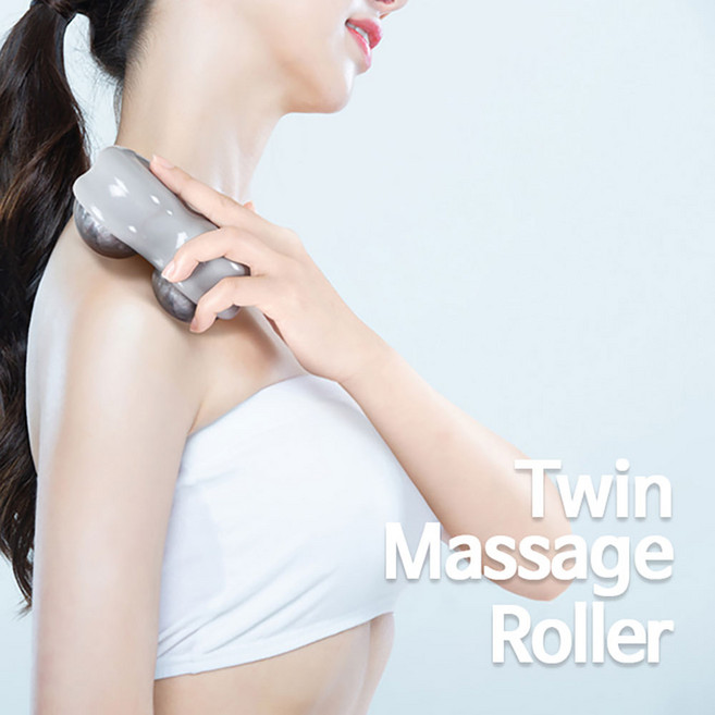 프로스펙스 트윈 핸드마시지롤러 전신마사지 스트레칭, 그레이, 1개