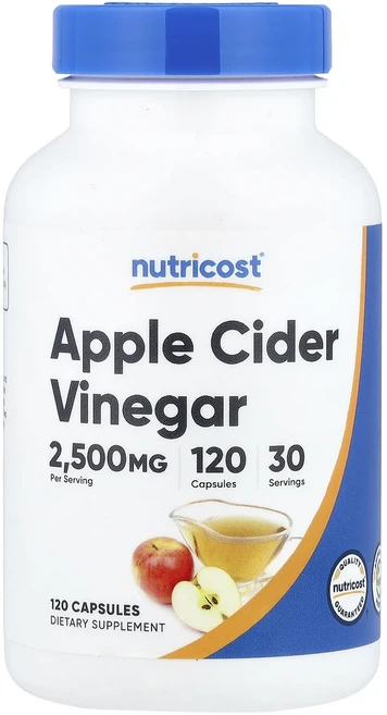 새해 첫좋은선물 Nutricost 애플 사이다 식초 캡슐 120정(캡슐 1정당 625mg) 제대로 할인합니다, Nutricost애플사이다식초캡슐120정캡슐1정당625, 1개 - 쿠팡