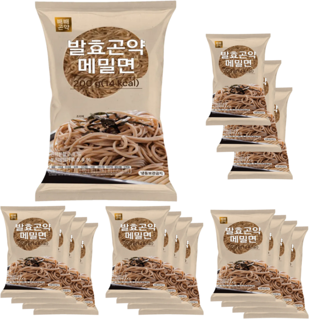 빼빼곤약 발효곤약 메밀면 저칼로리 저탄수화물 곤약면 14kcal, 200g, 16개