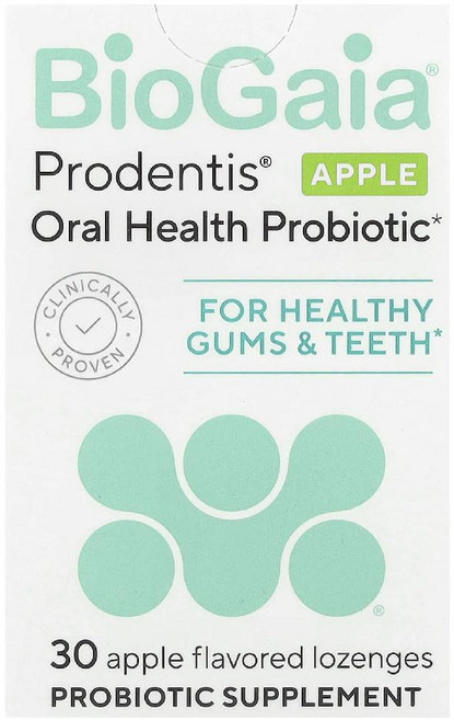 BioGaia Prodentis® 구강 건강 프로바이오틱 사과 사탕 정제 30정 BioGaia (바이오가이아), 1개