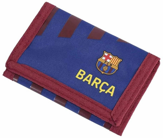 Hy-Pro International Ltd Compatible with FC Barcelona Stripe Design Wallet Blue and Red Blue On