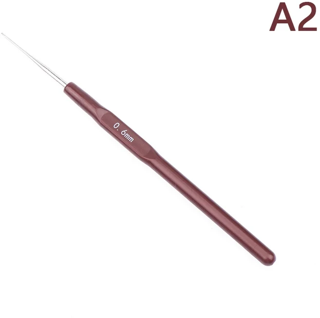 초극세 크로셰 후크 가발 제작용 마이크로 후크 바늘 크로셰 Locs 브레이드 직조 바늘 도구 뜨게 바늘 세트, 03 A2-0.6
