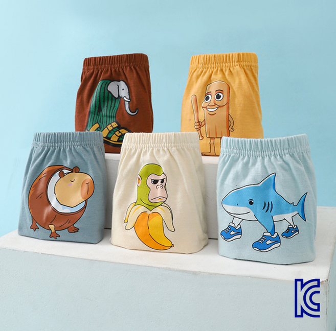 와이비비 남아 이탈리안브레인롯 유아 순면 삼각 팬티 5종 세트