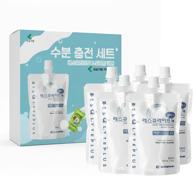 [건강기원] 레스큐라이트 포도당 캔디 기획 세트 [수분 충전 세트] 에너지 보충 전해질 보충 수분 보충, 5개, 100ml - 쿠팡