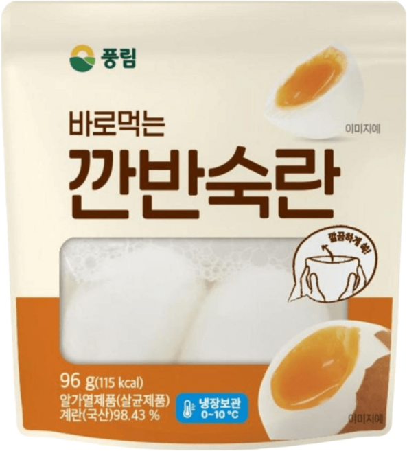 풍림 바로먹는 깐반숙란 96g 2팩 국내산 영양간식, 1세트
