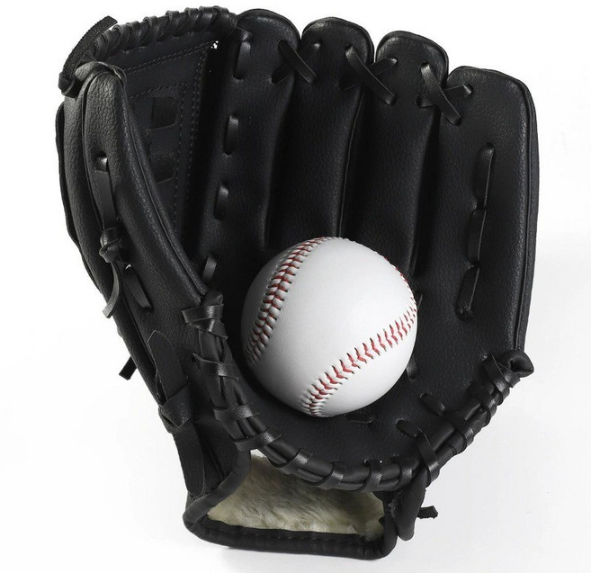 少年投手兒童內野手套 棒球壘球運動娛樂, 左撇子（黑色）,11.5寸, 1個