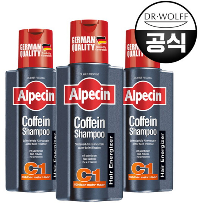 알페신 카페인 샴푸 C1, 250ml, 3개