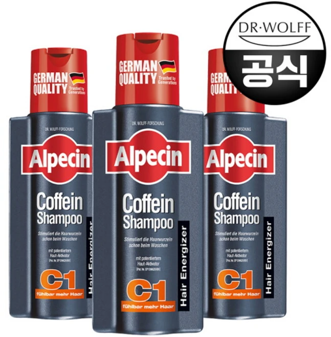 알페신 카페인 샴푸 C1, 250ml, 3개 - 쿠팡