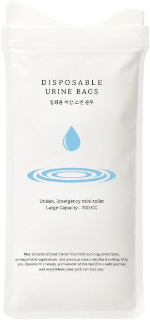 플랜티원 일회용 소변봉투 휴대용 여행용 소변주머니, 50개