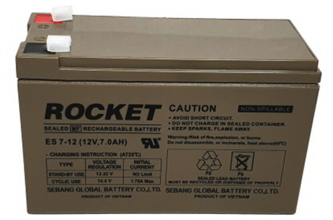 세방전지 로케트 연(납) 축전지 ES7-12 (12V 7AH), 1개