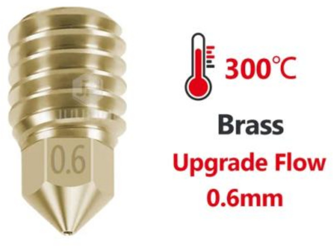 Flashforge Adventurer용 업그레이드 프로 핫엔드 AD5M 깍지 교체 가능 빠른 가열 AD5M 프로 깍지 280 ℃ 5M, 없음, 39) 3 piece - Brass 0.6mm