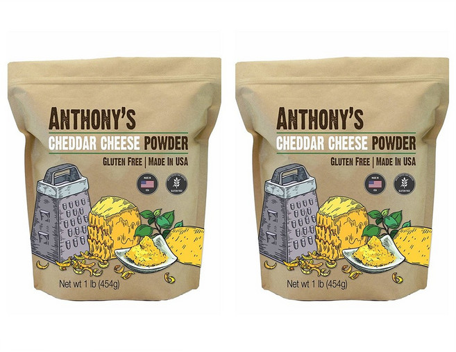Anthony's Cheddar Cheese Powder 앤서니즈 체다 치즈 파우더 16oz(454g) 2팩, 454g