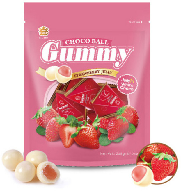 이메이 구미초코볼 스트로베리맛, 238g, 1개