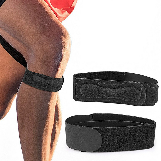 코노아 실리콘 슬개골 무릎 보호대 2개 세트 압박 스트랩 조절형, 1세트