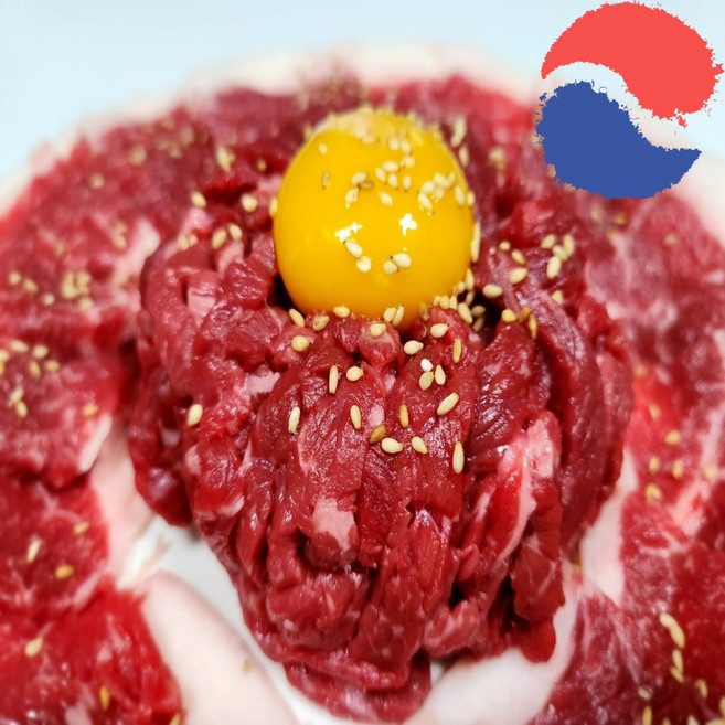 [당일도축] 한우 투쁠 육회 육사시미 차돌 뭉티기 혼합구성 200g 300g 업소용 식당용 혼밥, 한우 육회 200g+소스