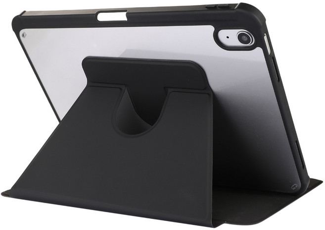 iPad 保護殼 智能休眠 支架旋轉帶筆槽 適用於iPad 11代 10代 mini 7 M4, 亞克力旋轉書本款-黑色,Air6/7 11吋（M2/M3）, 1個