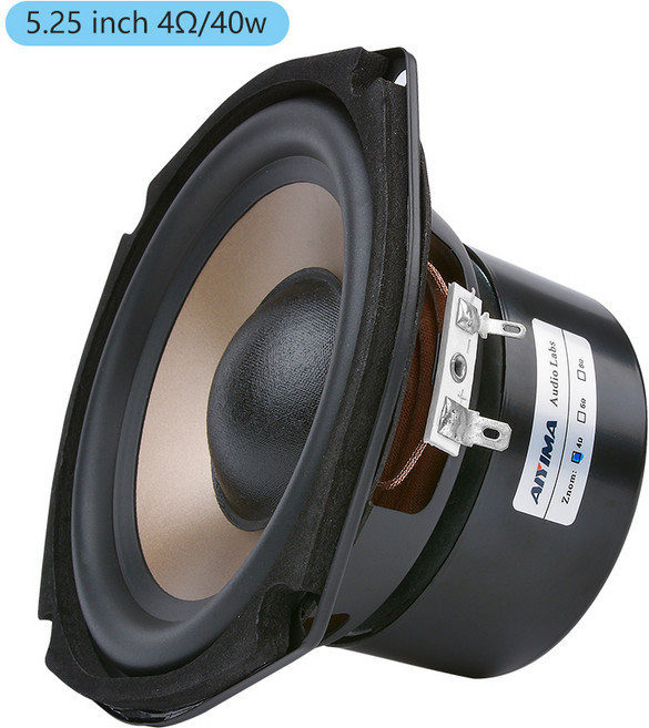 AIYIMA 1Pcs 5.25 인치 서브 우퍼 스피커 4 8 Ohm 100W Hifi베이스 오디오 음악 책장 홈 시어터, 01 4 Ohm Speaker, 01 4 Ohm Speaker