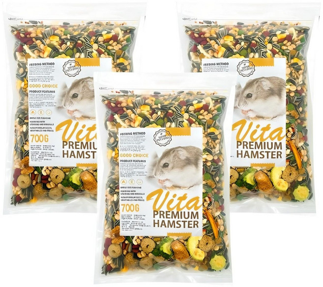 비타프리미엄 햄스터사료, 3개, 650g