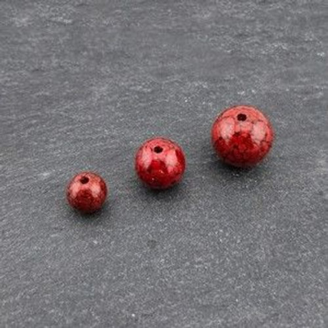 비즈팡 [JS-1-04]경면주사 원광사100% 라운드볼 6mm 고순도 주사원료 코팅 1개