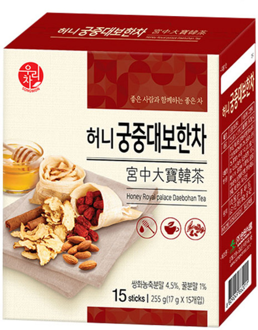 [조한스토어] 송원 우리차 허니 궁중대보한차 30T (15T ) 스틱, 17g, 15개입, 2개