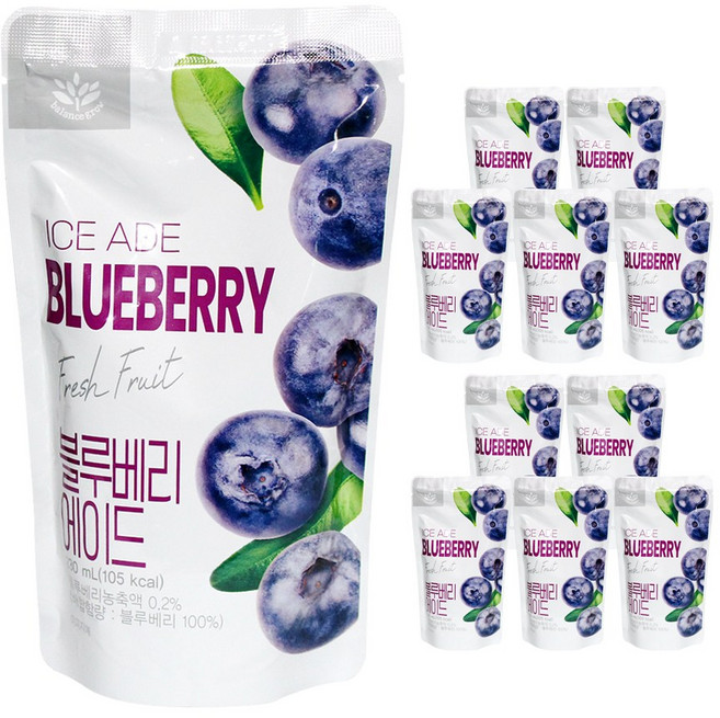 밸런스그로우 블루베리 에이드 (빨대포함), 10개, 230ml