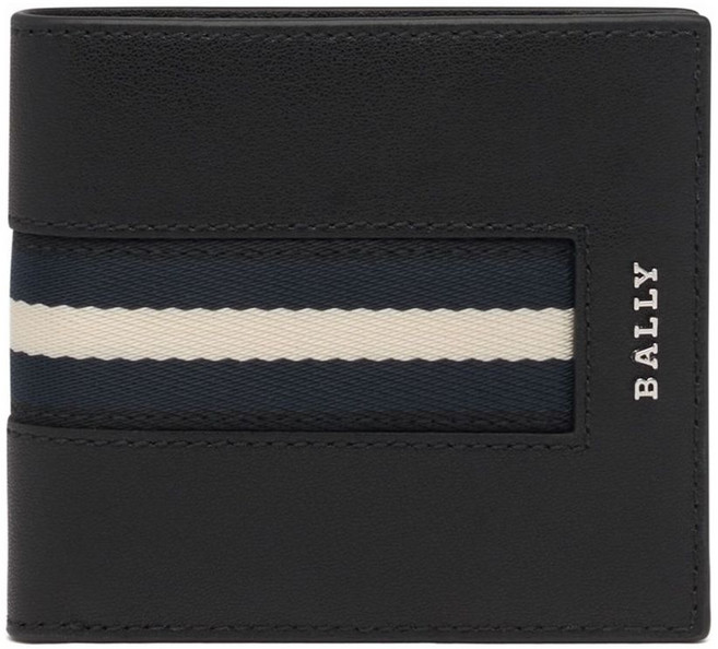 발리 리본 디테일 로고 레더 지갑