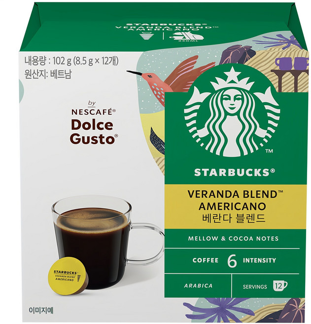 스타벅스 돌체구스토 베란다 블렌드 캡슐커피, 8.5g, 12개입, 1개