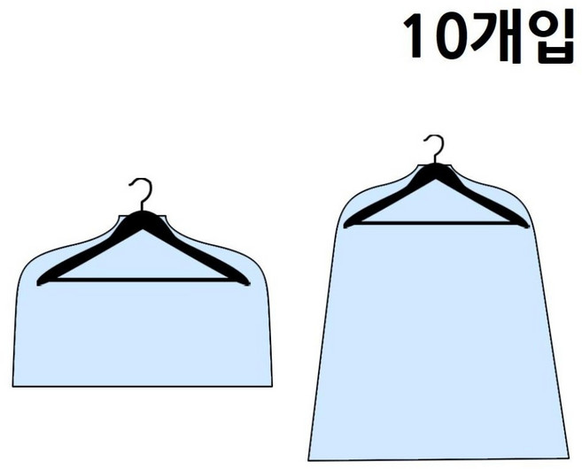pvc 옷커버 투명 비닐 옷카바 의류 매장 옷 보관 덮개 10매, 10개입, 1세트