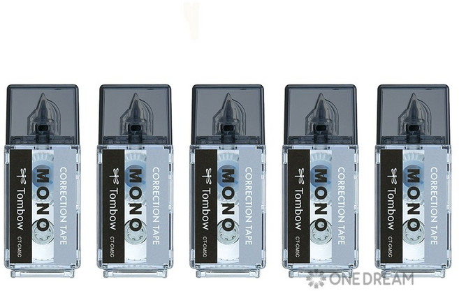 톰보 수정테이프 모노포켓 5mmx4m 5개 세트, 1세트, 블랙 CM5C10