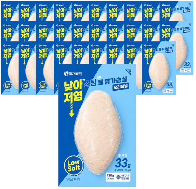 득근파티 저염 닭가슴살, 30개, 130g