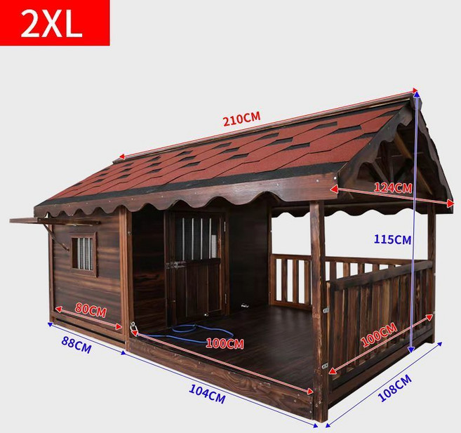 야외 견사 개집 조립식 시골 나무집 대형견 실외 애견하우스 반려견 케이지 대형