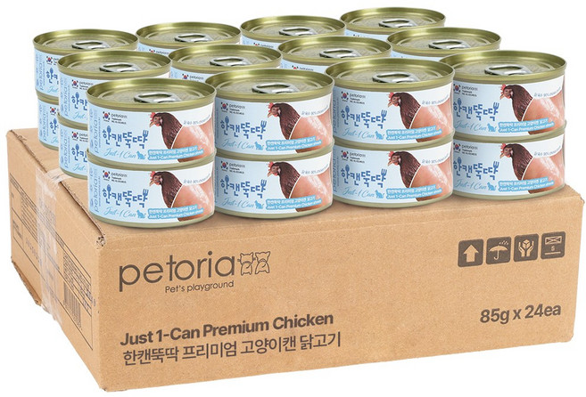 한캔뚝딱 프리미엄 고양이 습식 주식 캔, 24개, 85g, 닭고기