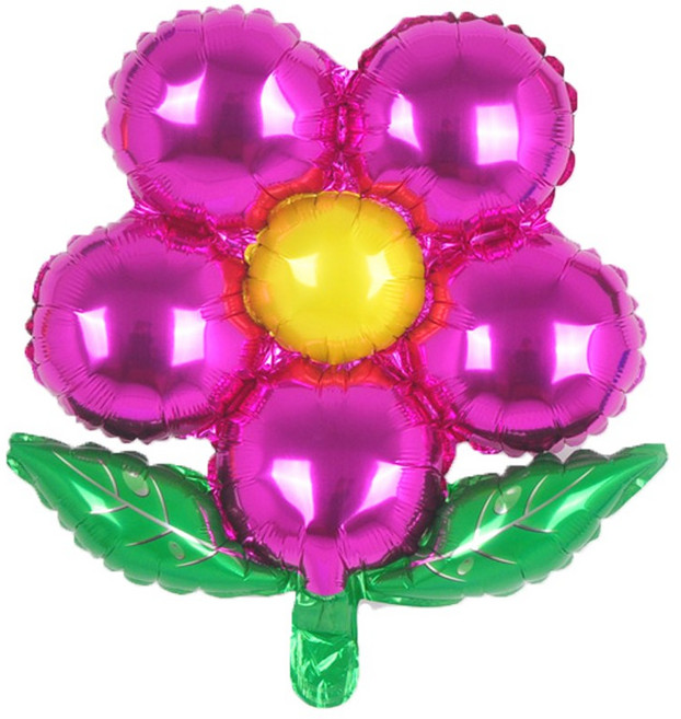 파티짱 잎사귀 5잎 꽃풍선 생일 파티 호일 은박 풍선, 핫핑크
