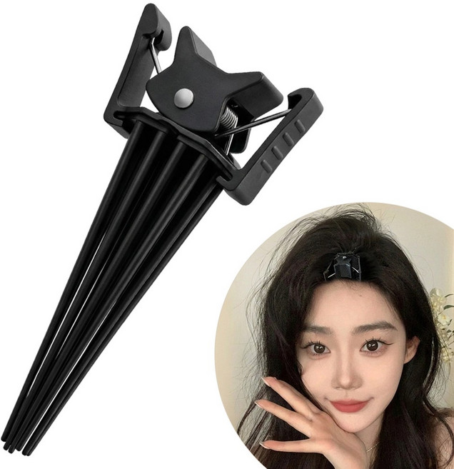 뿌리볼륨집게 헤어 뽕 정수리 앞머리 볼륨업 얼굴소멸, 1개, 블랙