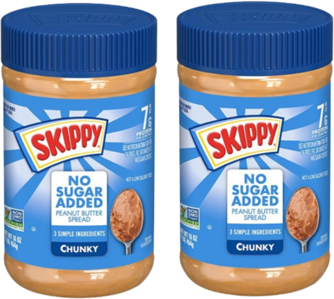 스키피 노 슈가 애디드 피넛 버터 스프레드 청키, 2개, 454g
