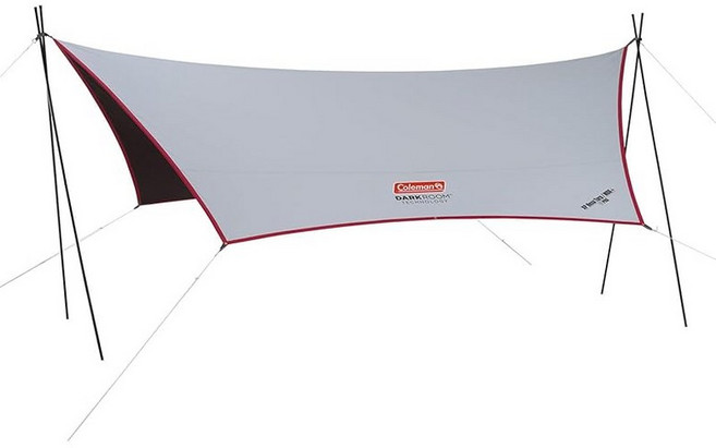 Coleman 콜맨 XP 헥사타프/MDX+ 회색 캠프 옥외 조립 간단 다크룸 테크놀로지 탑재 올인원 내수압 3000mm PU 방수 랜턴 후크 포함 사이드 폴 2개 부속 높이 조절, 상세페이지 참조