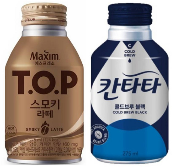 티오피 스모키 라떼 275mlx12캔+칸타타 콜드브루 블랙 275mlx12캔, 1개, 275ml