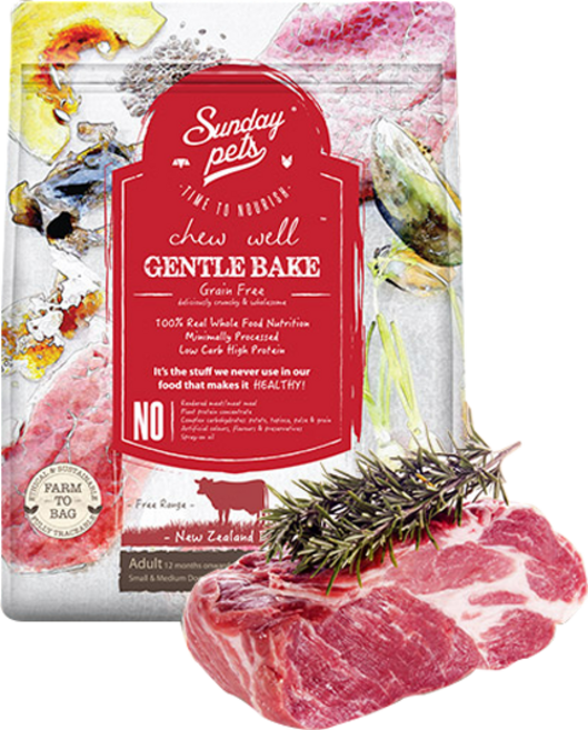 젠틀베이크 그레인프리 소고기-어덜트 2.8 lb(1.3kg) 오븐베이크 강아지사료 1.3kg, 소, 1.3kg, 2개